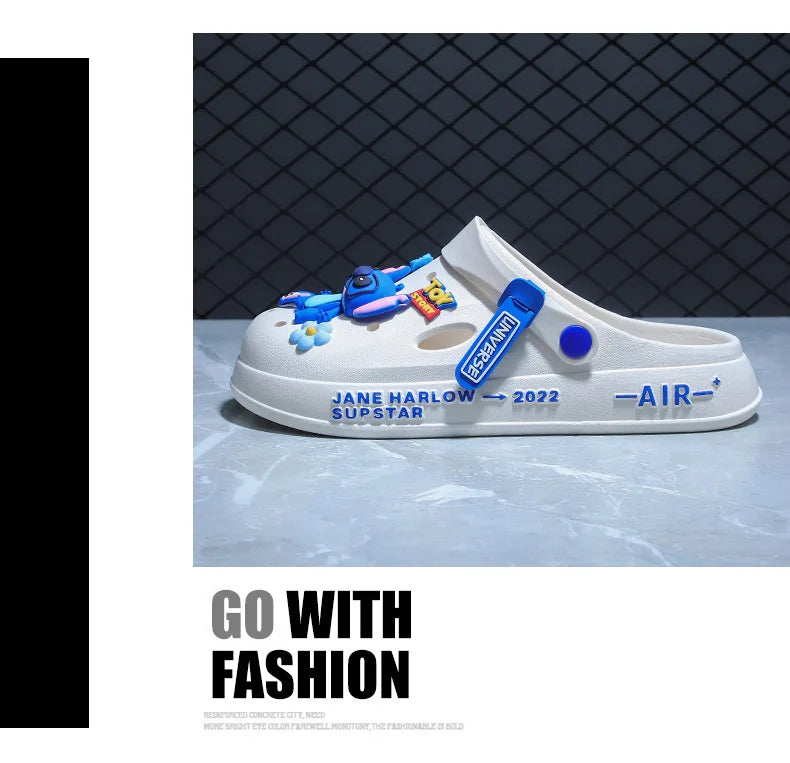 New Cartoon Stitch Series Head Slippers For Couples Are Super Light Anti-Slip And Versatile Casual Shoes For Men And Women Gifts