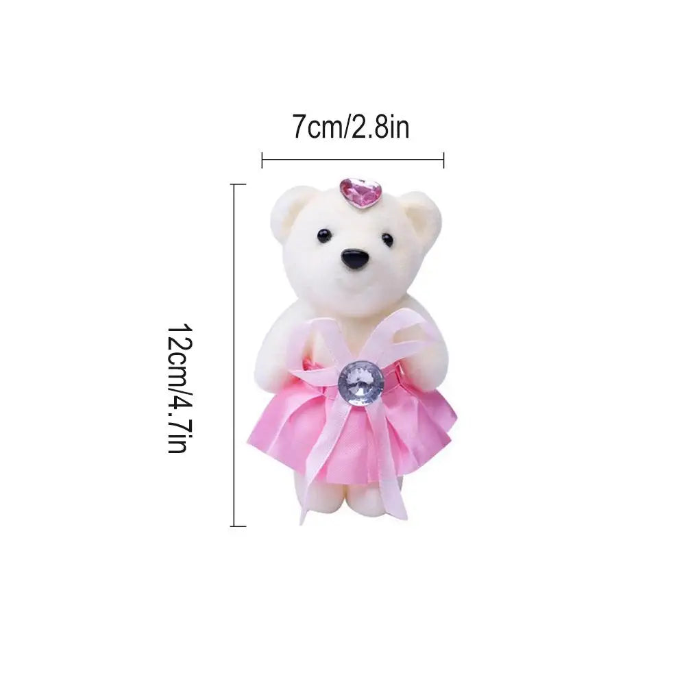 10Pcs/Lot Soft Stuffed Bear Plush Toys Mini Teddy Bear Dolls Toy Small Gifts Bag Pendant Teddy Doll Keychain Keyring Gifts