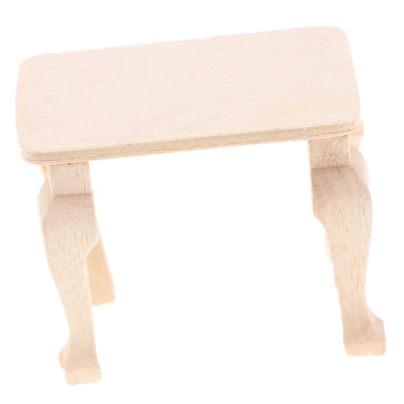 DIY Mini Wooden Table Furniture Toys 1:12 Dollhouse Miniature Accessories Doll House Decor Baby Toys