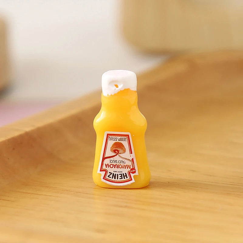 10Pcs Dollhouse Miniature Strawberry Sauce Jam Jar Kitchen Food Accessories For Doll House Decor Kids Pretend Play Toys Gift
