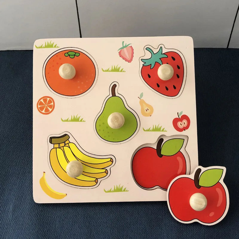 Double Sided Strip 3D Puzzles Baby Toy Wooden Montessori Materials Educational Toys For Children Large Bricks Kids Learning Toys