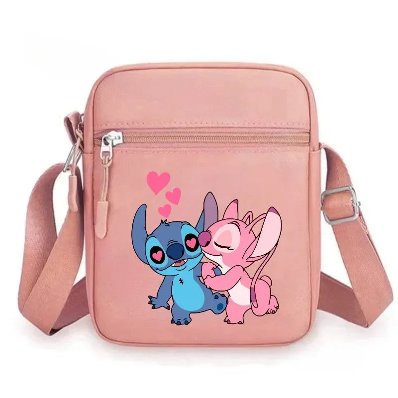 2026 Disney Latest Hot Selling Stitch Printed Boys and Girls Colorful Small Square Bag Casual Fashion Cute Women's Shoulder Bag