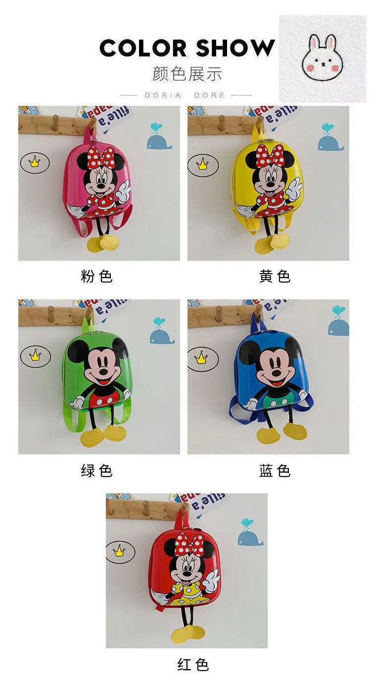 Disney Mickey Mouse Children's Kindergarten Backpack Boys Girls Baby Backpack Mini Cartoon Eggshell Backpack Kids Backpack