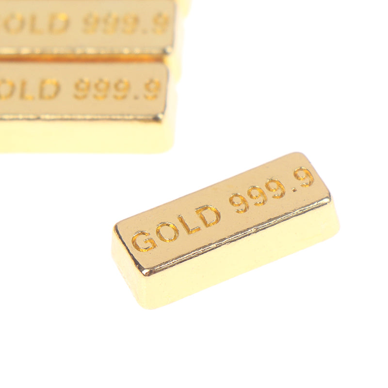 10pcs/set 1:12 Dollhouse Miniature Gold Bars Coin Model Doll House Decor Toys