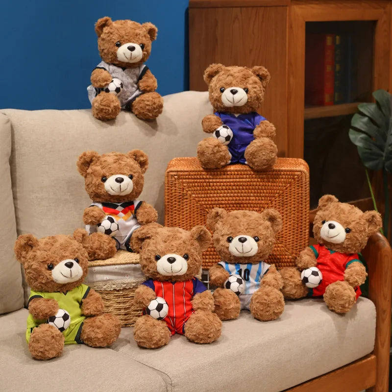 16/23CM Plush Football bear Player Toys Plushie Commemorative Mascot Bear Plush Doll National team Cubs Doll Competition Gifts