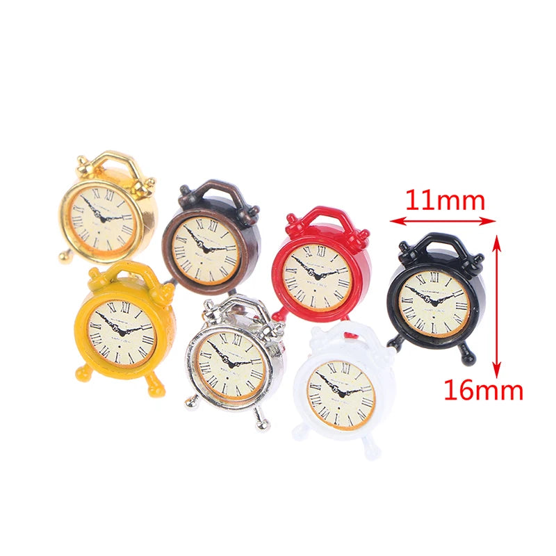 1Pc 1:12 Dollhouse Miniature Alarm Clock Model Doll Home Room Decoration Toy