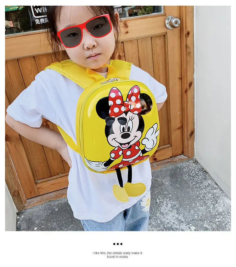 Disney Mickey Mouse Children's Kindergarten Backpack Boys Girls Baby Backpack Mini Cartoon Eggshell Backpack Kids Backpack