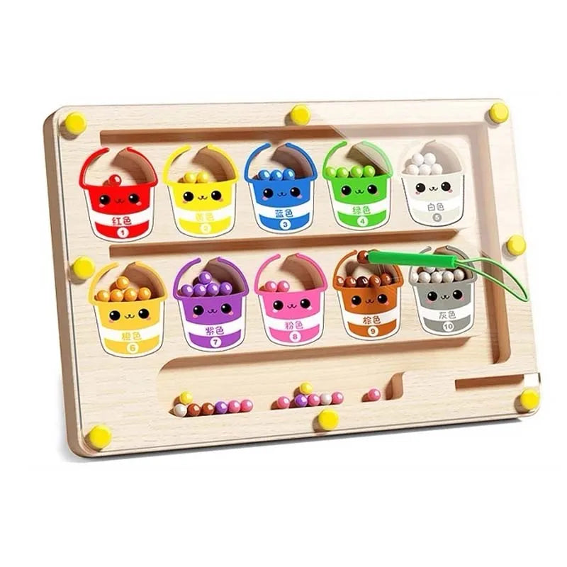 New 3D Kid Magnetic Labyrinth Ball Stem Fine Motor Skill Builder for Preschoolers Age 3-4 Interactive Early Education Puzzle Toy
