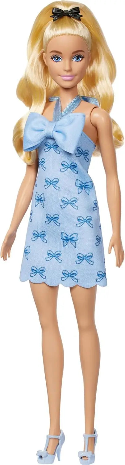 Original Barbie Dolls 80th Anniversary Red Celebration Blonde Fashionistas Blue Bow Dress Shoes Necklace Girls Toys Accessories