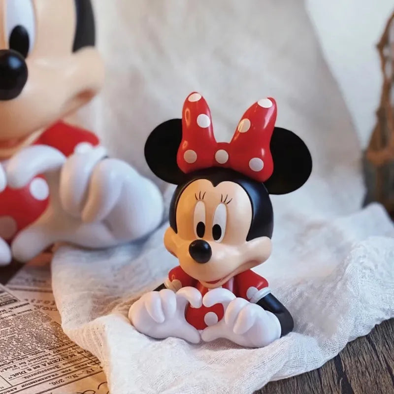 10cm New Love Mickey Mouse Minnie Figure Cartoon Pvc Suit Decoration Living Room Ornaments Model Girls Birthday Gift