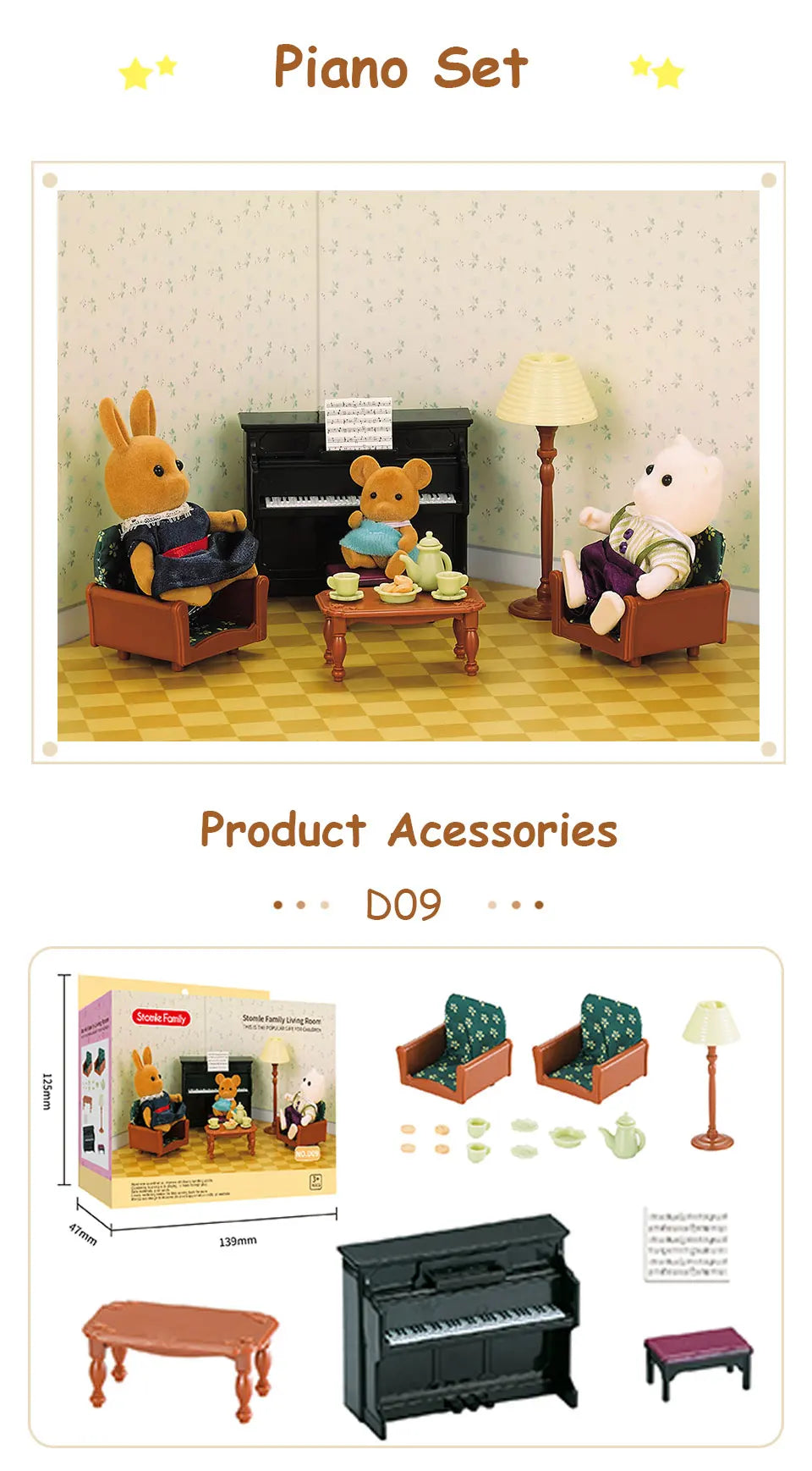 Forest Family Doll 1:12 Dollhouse Kitchen Accessories Mini Model Reindeer Animal Miniature Furniture Pretend Play For Girl Gifts