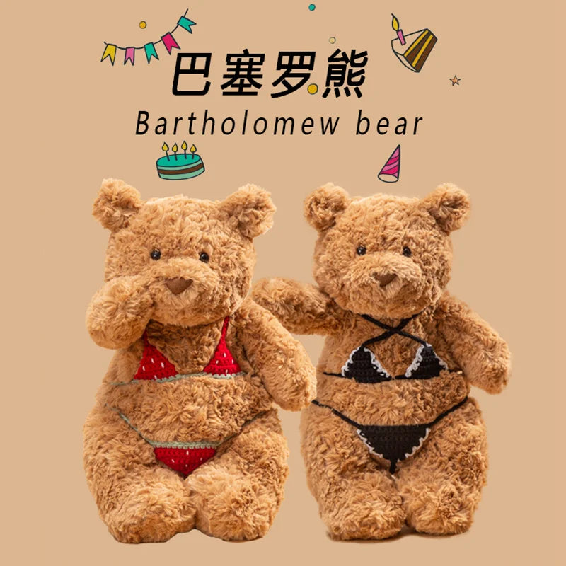28/36/47CM Bartholomew Bear Plush Toys Soft Stuffed Cartoon Animal Doll Cute Bear Wear Bikini Doll Funny Gifts
