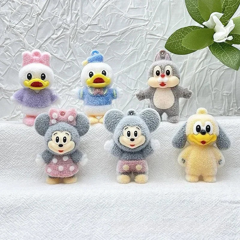 New Disney Cartoon Flock Doll Donald Duck Keychain Mickey & Minnie Kid Toy Cute Bag  Decorate Christmas Party smal gifts