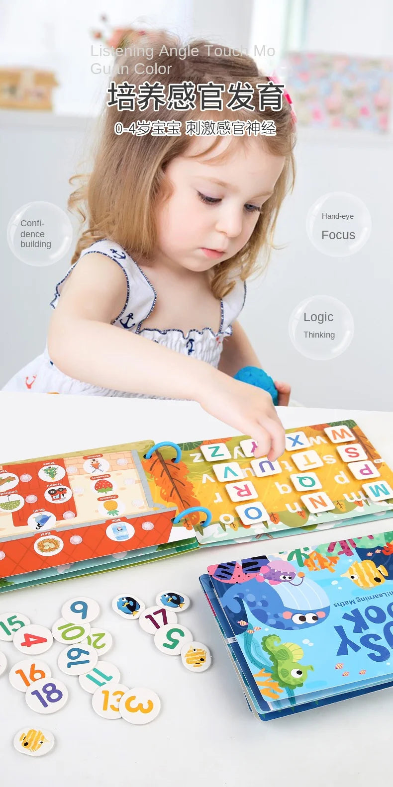 Busy Book Sticker Quiet Book for Kids Montessori Early Educational Toy Toddlers Matching Puzzles Game Baby Learning Toys Gifts