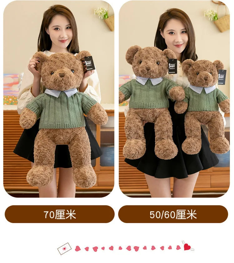 Brown Bear Toy Princess Plush Doll A Bear In A Sweater A Girl'S Birthday Present Boy'S Couch Pillow Bear Doll 30cm And 40cm