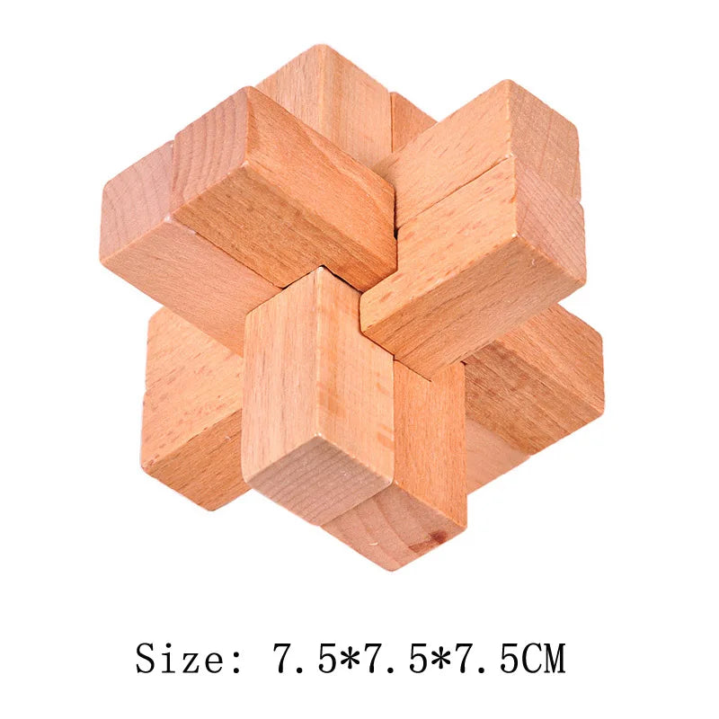 Wooden Luban Lock Unlock Interlock Game Brain Teaser Puzzle Inteligencia Rompecabezas 3D De Madera Montessori Educational Toys