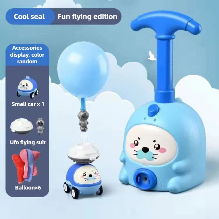 Children Air Power Vehicle Funny Science Experimen Cartoon Animals Aerodynamic Flying Balloon Car Kids Educational Puzzle Toys