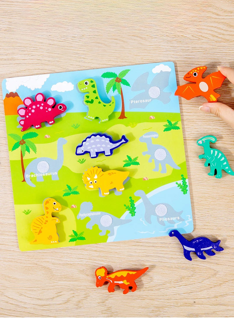 Children's 3D Puzzle Animal Transportation Sea Animal Fruits Early Education Fun DIY Paste Puzzle Toys for Kids Gifts