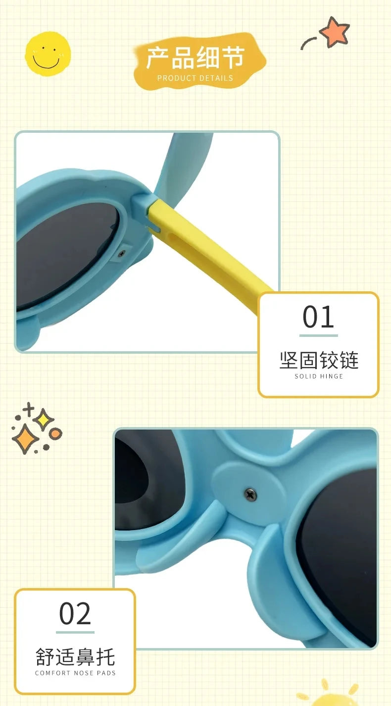 Disney Anime Lilo & Stitch Sunglasses Cute Cartoon Stitch Y2K Polarized Soft Sunglasses UV400 Anti-UVA UVB Outdoor Goggles Toy