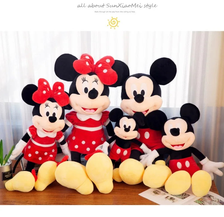 Disney Mickey Mouse Minnie Mouse Soft Plush Toys Cartoon Stuffed Dolls Kids Birthday Gifts Wedding Claw Machine Prizes Bed Pals