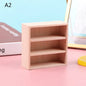 1Pcs Dollhouse Miniature Bookcase Storage Rack Mini Wood Cherry Display Shelf Cabinet Cupboard Doll House Furniture Model Toys