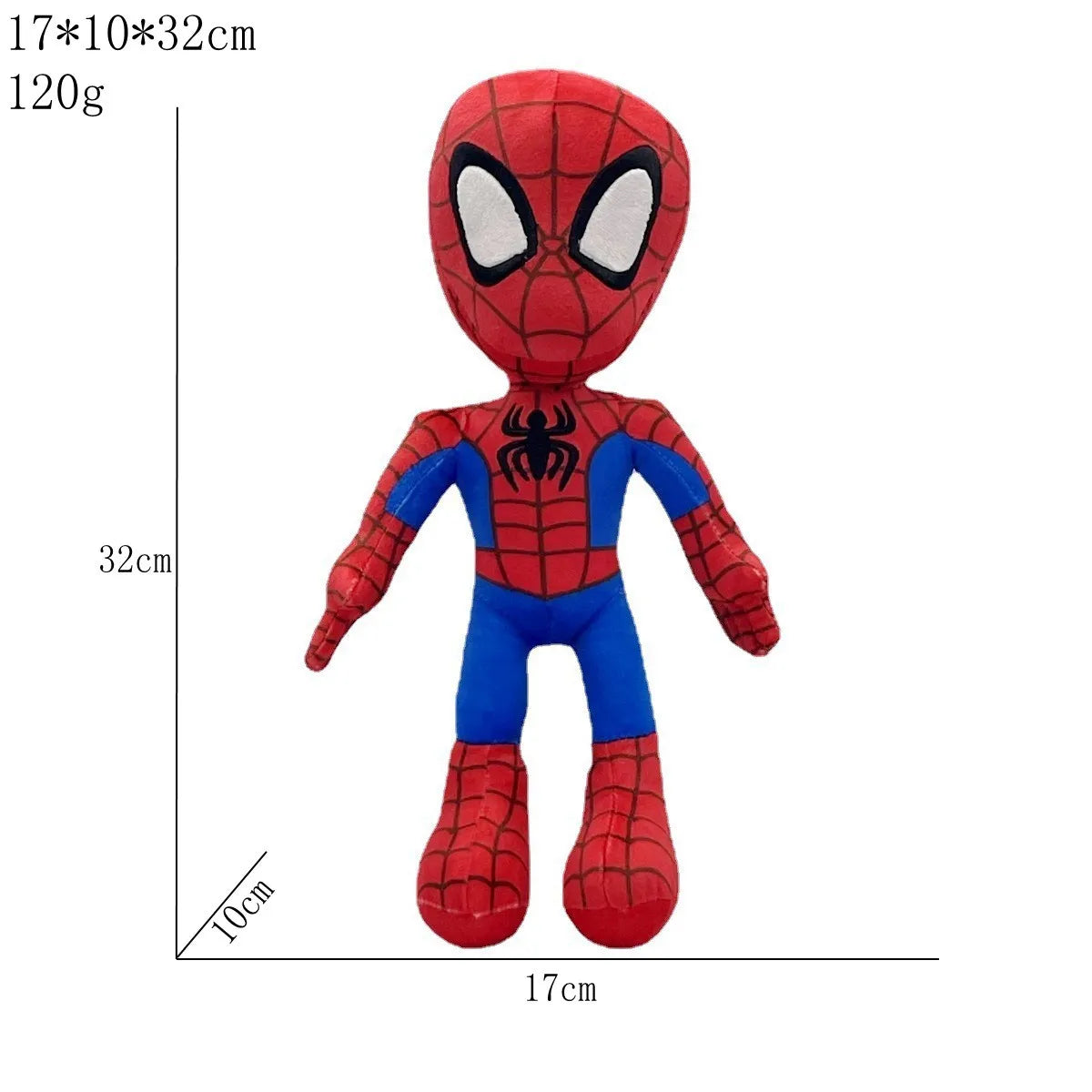 Classic Q Version Spider Plush Toy Anime Doll Marvel Super Hero Stuffed Figure Soft Cuddly Toy for Boys Girls Easter