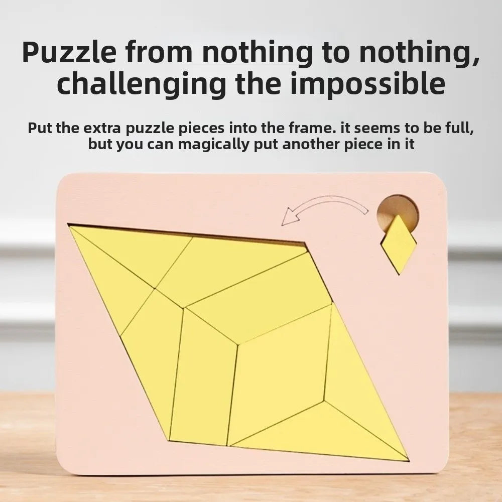 Irregular Shape Triangle Puzzle Colorful Logic Training Wooden Block Puzzle Montessori Three-Dimensional Brain Teaser Game