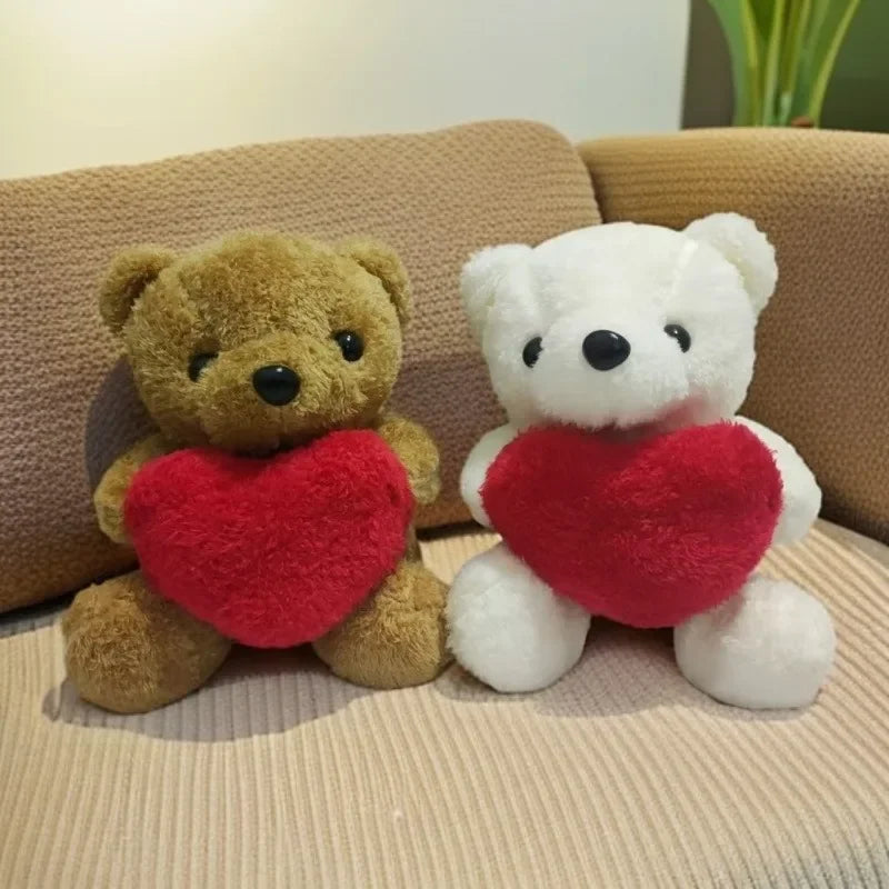 1-5PCS Valentine’s Day Bear Plush Toy Cute Heart-Hugging Stuffed Animal Doll Soft Love Bear Gift for Christmas  Anniversaries