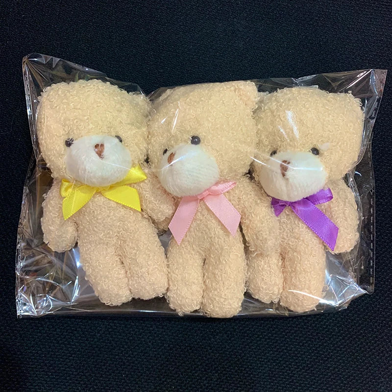 3pc/set 13cm Teddy Bear Plush Doll Animal Bear Stuffed Toy Keychain Cute Cartoon Rabbit Plush Key Ring Bag Pendant Children Gift