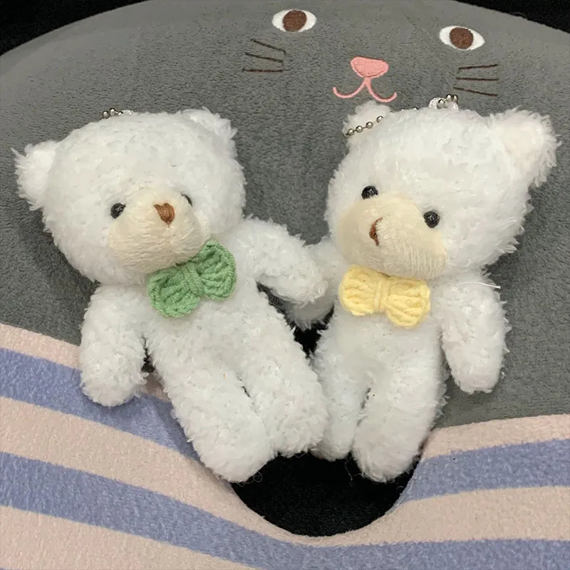 3pc/set 13cm Teddy Bear Plush Doll Animal Bear Stuffed Toy Keychain Cute Cartoon Rabbit Plush Key Ring Bag Pendant Children Gift