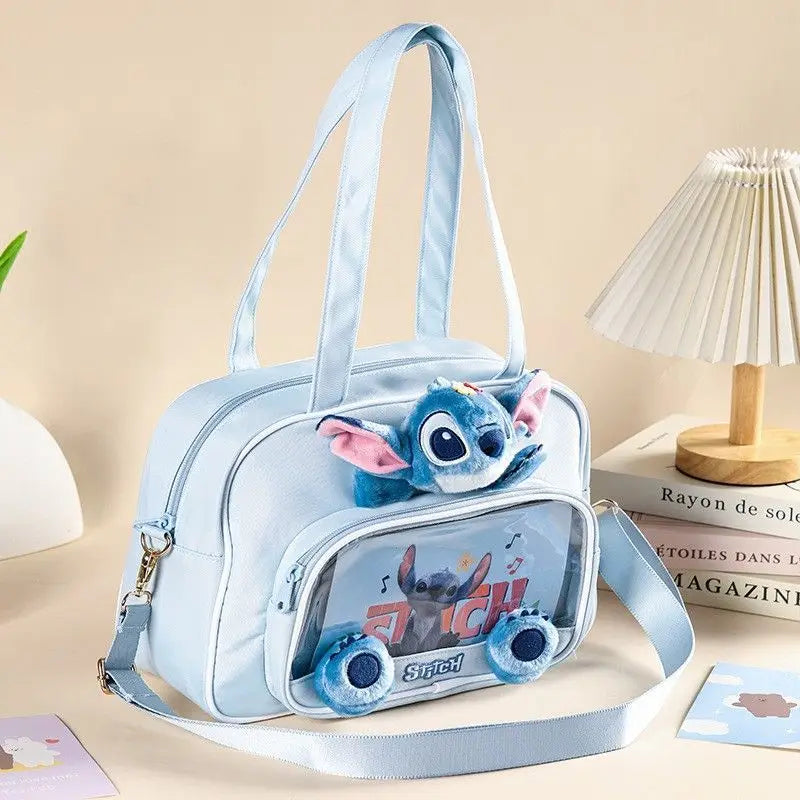 Disney Stitch Cartoon Shoulder Bag Cute Anime Tote Bag Casual Daily Purse Fashion Handbag Kawaii Girl Shopping Bag wholesale