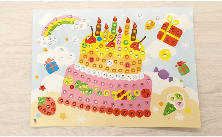 Kids Handmade DIY Diamond Stickers Crystal Paste Painting Puzzle Toys Children Cartoon Creative Sticker Art