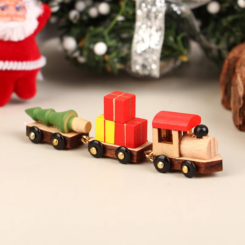 1PC Dollhouse Mini Wooden Car And Train Assembly Accessories Small Ornaments Micro Landscape For Doll House Decor Kids Toys