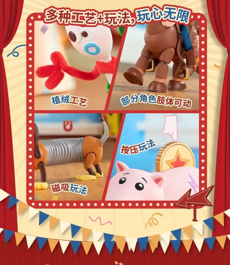 TOP TOY Disney Toy Story Playful Moment Series Blind Box Cute Woody Model Cartoon Decorative Figure Children's Toy Birthday Gift