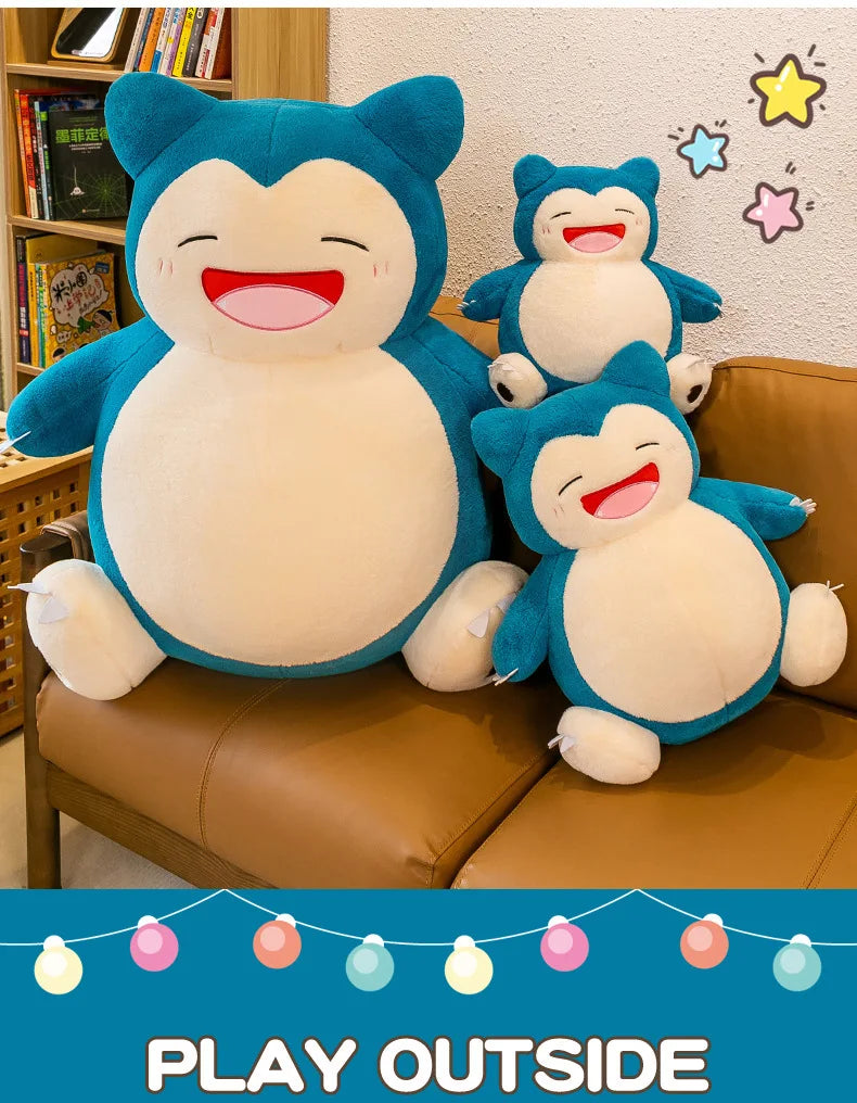35cm Pokemon Snorlax Plush Toy Cute Sleeping Stuffed Animal Soft Kawaii Anime Doll Big Belly Hugging Pillow Christmas Gift Kids