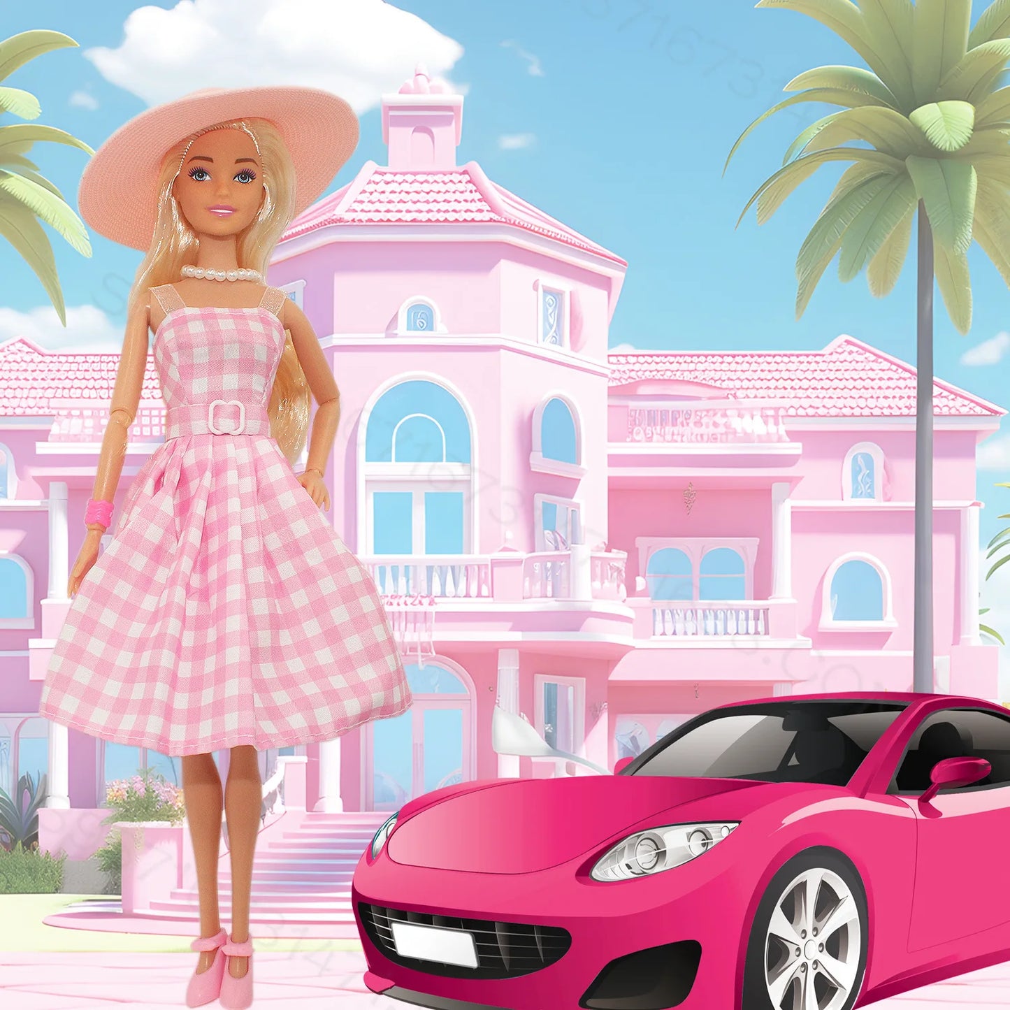 Pink Plaid Dress Doll 11.5 Inch 30cm Ken Barbie The Movie Barbie Perfect Day Toys for Girls Christmas Birthday Gifts Without Box