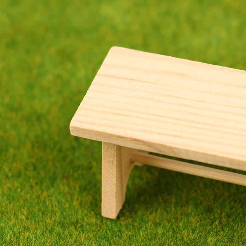 Doll House Mini Wooden Coffee Table Wood Simulation Teatable Coffee Table Living Room Toy Doll House Accessories Mini Dollhouse