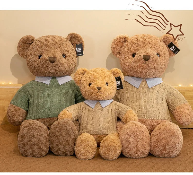 Brown Bear Toy Princess Plush Doll A Bear In A Sweater A Girl'S Birthday Present Boy'S Couch Pillow Bear Doll 30cm And 40cm