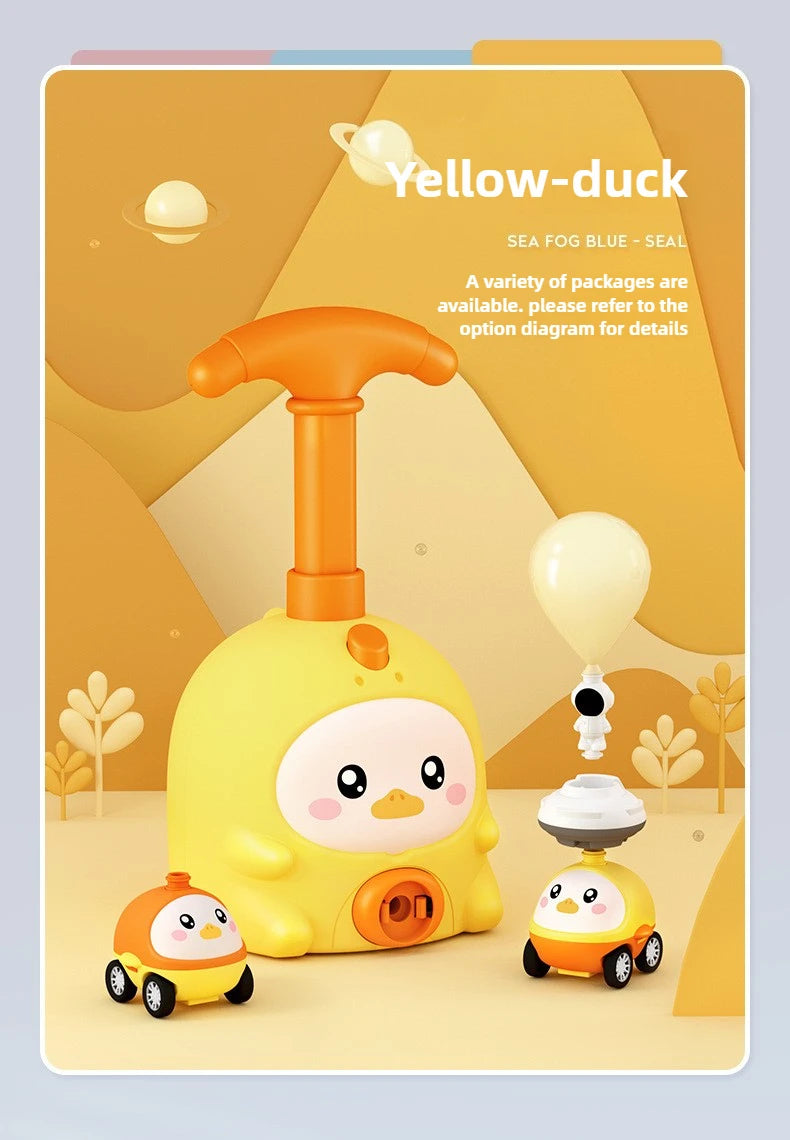 Children Air Power Vehicle Funny Science Experimen Cartoon Animals Aerodynamic Flying Balloon Car Kids Educational Puzzle Toys