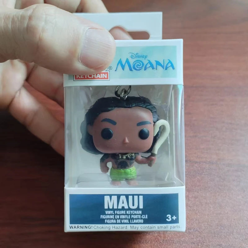 Disney Pixar Pocket Keychain The Incredibles ELASTIGIRL WRECK-IT RALPH MOANA MAUI Figure Model Toys for Children Christmas Gifts
