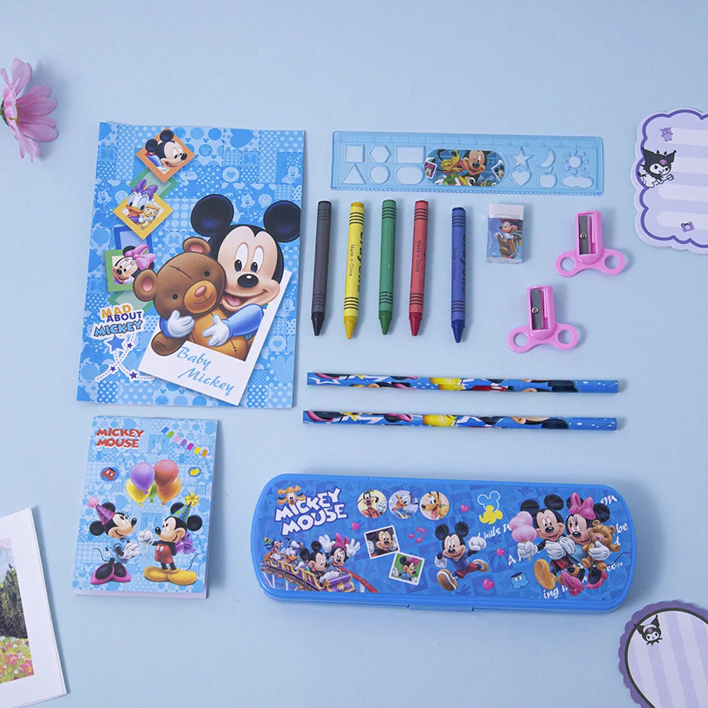 2026@ Disney Lilo & Stitch Frozen Princess 14Pcs Kids Stationery Set Portable Student Learning Supplies Ideal Christmas Gift