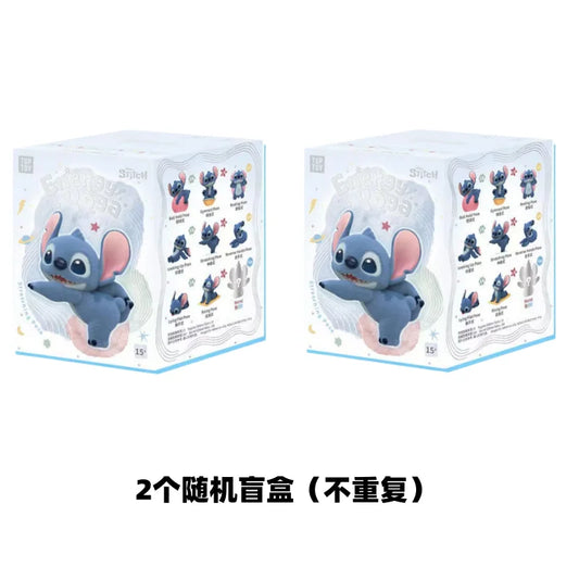 New Toptoy Disney Stitch Energetic Yoga Random Blind Box Series Flocked Figurine Cute Anime Peripheral Doll Collectible Gifts