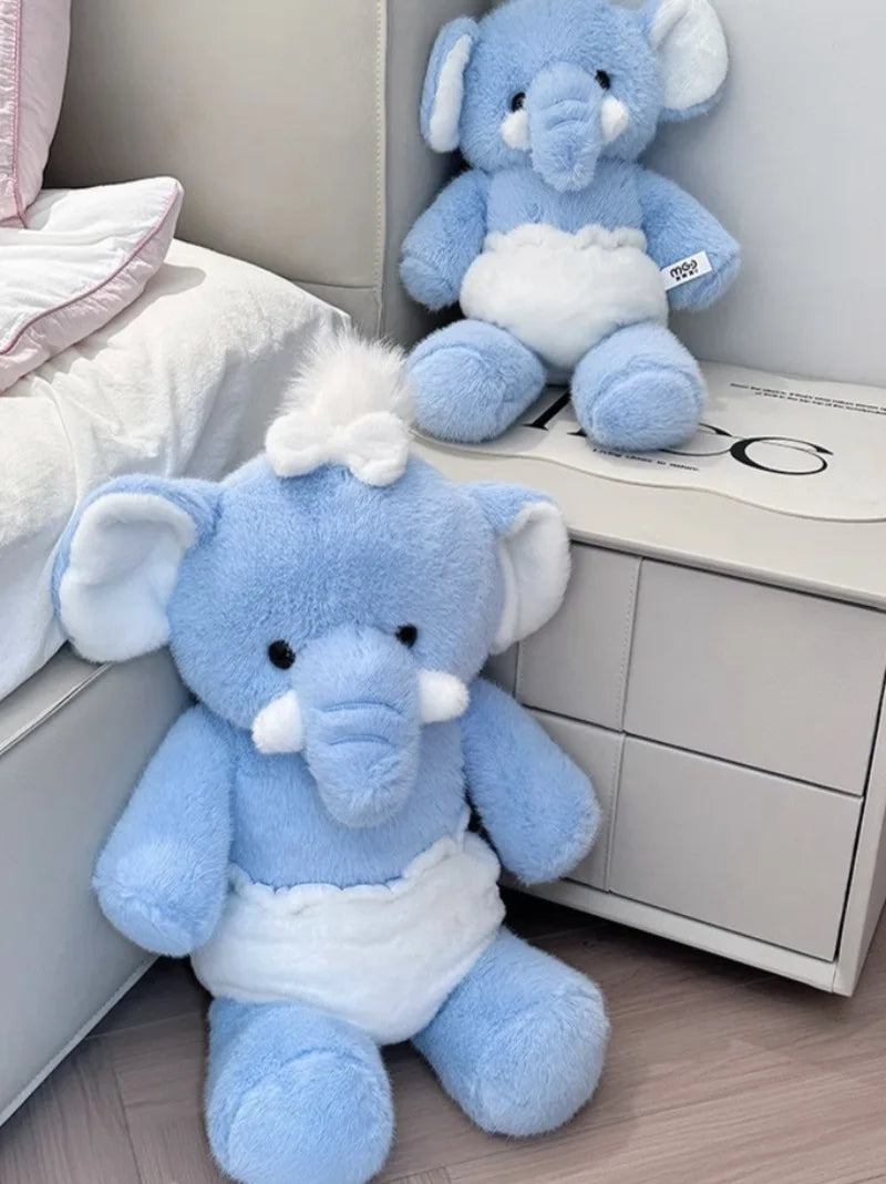35/45cm Kawaii Cute Elephant Baby Wear Paper Diaper Plush Toys Animal Doll Soft Comfy Fluffy Plushies Soothing Baby Appease Doll