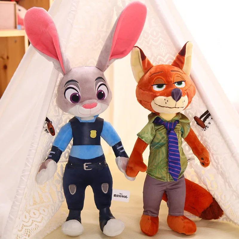 Disney Cartoon Anime Movie Zootopia Plush Toy Fox Nick Wilde Rabbit Judy Hopps Doll Soft Stuffed Animals Toys Kids Xmas Gifts