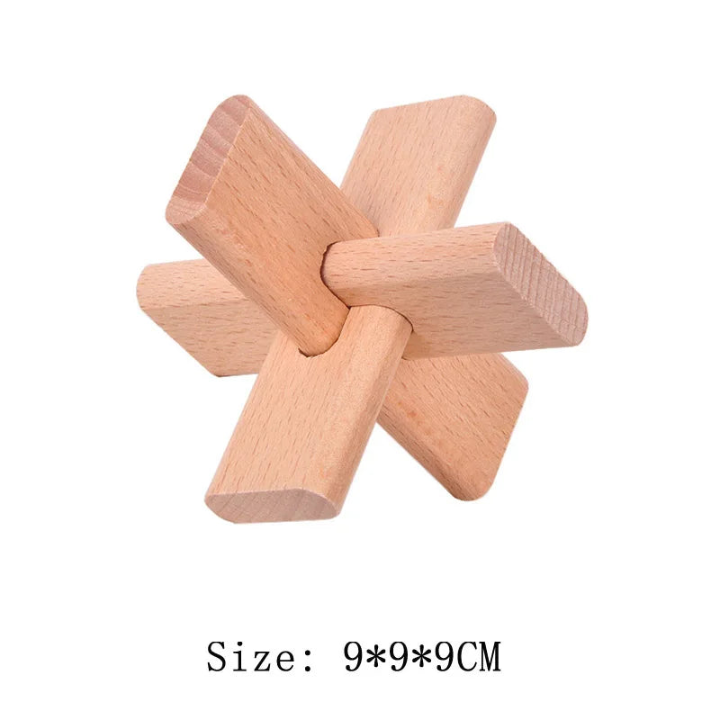 Wooden Luban Lock Unlock Interlock Game Brain Teaser Puzzle Inteligencia Rompecabezas 3D De Madera Montessori Educational Toys