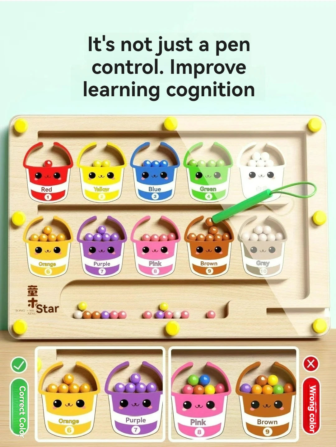 New 3D Kid Magnetic Labyrinth Ball Stem Fine Motor Skill Builder for Preschoolers Age 3-4 Interactive Early Education Puzzle Toy