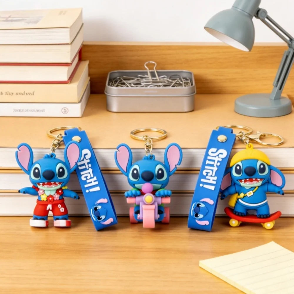Stitch Disney Keychain Mouse Anime Lilo Stitch Pendant Keychain Cartoon Keyring Key Keyring Chain Car Pendant Kids Toys Gifts
