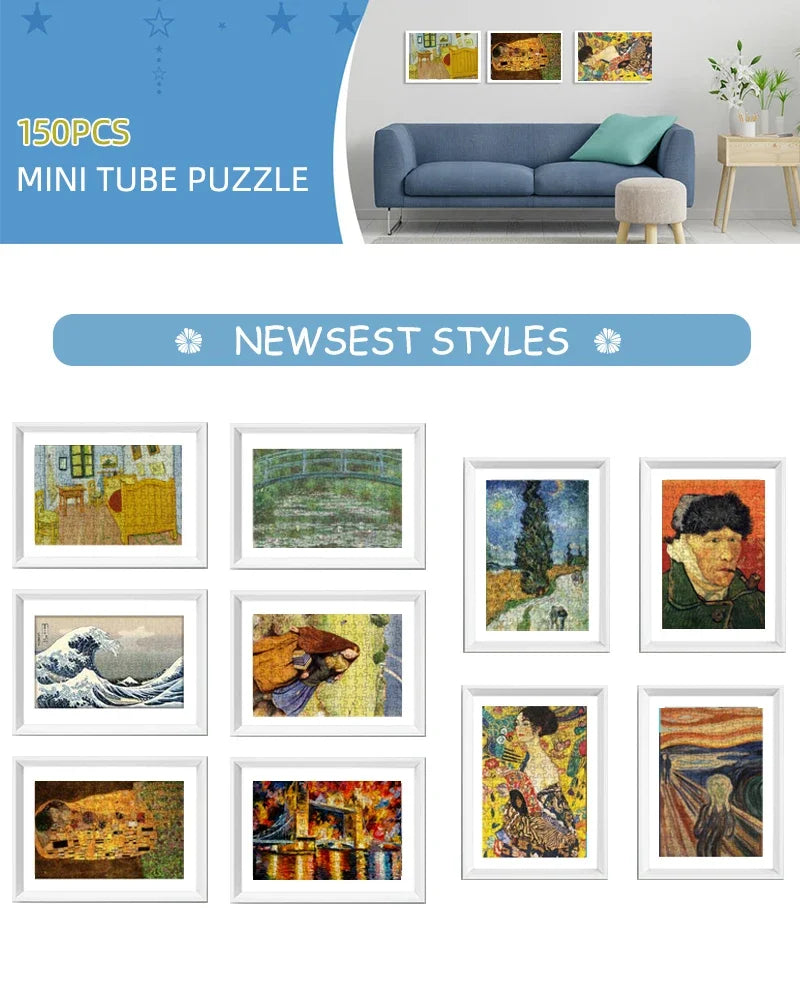 Adult Mini Test Tube Puzzle the screamJigsaw Famous Painting Funny and Educational Game Home Display Birthday Festival Gifts
