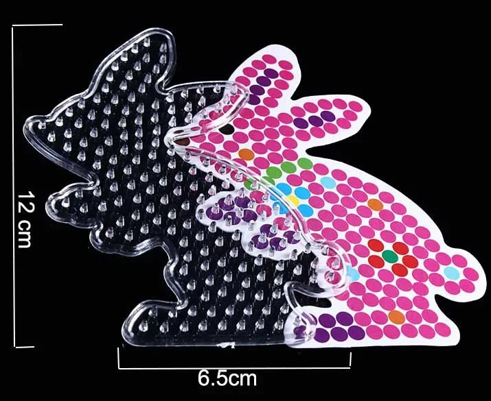 5mm Hama Beads Template with Color Paper Plastic Stencil Jigsaw Perler Puzzles Pixel Beads Diy Transparent Shape Puzzle Pegboard