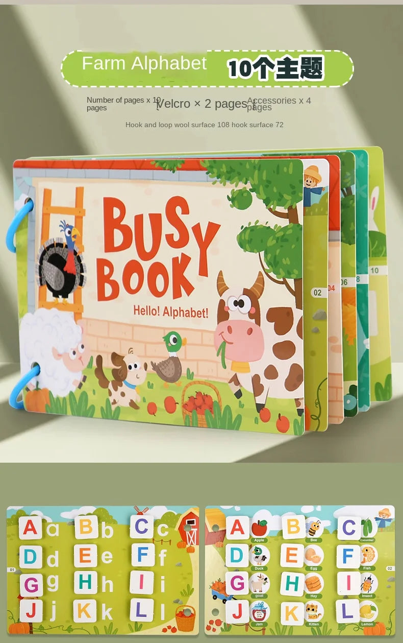 Busy Book Sticker Quiet Book for Kids Montessori Early Educational Toy Toddlers Matching Puzzles Game Baby Learning Toys Gifts